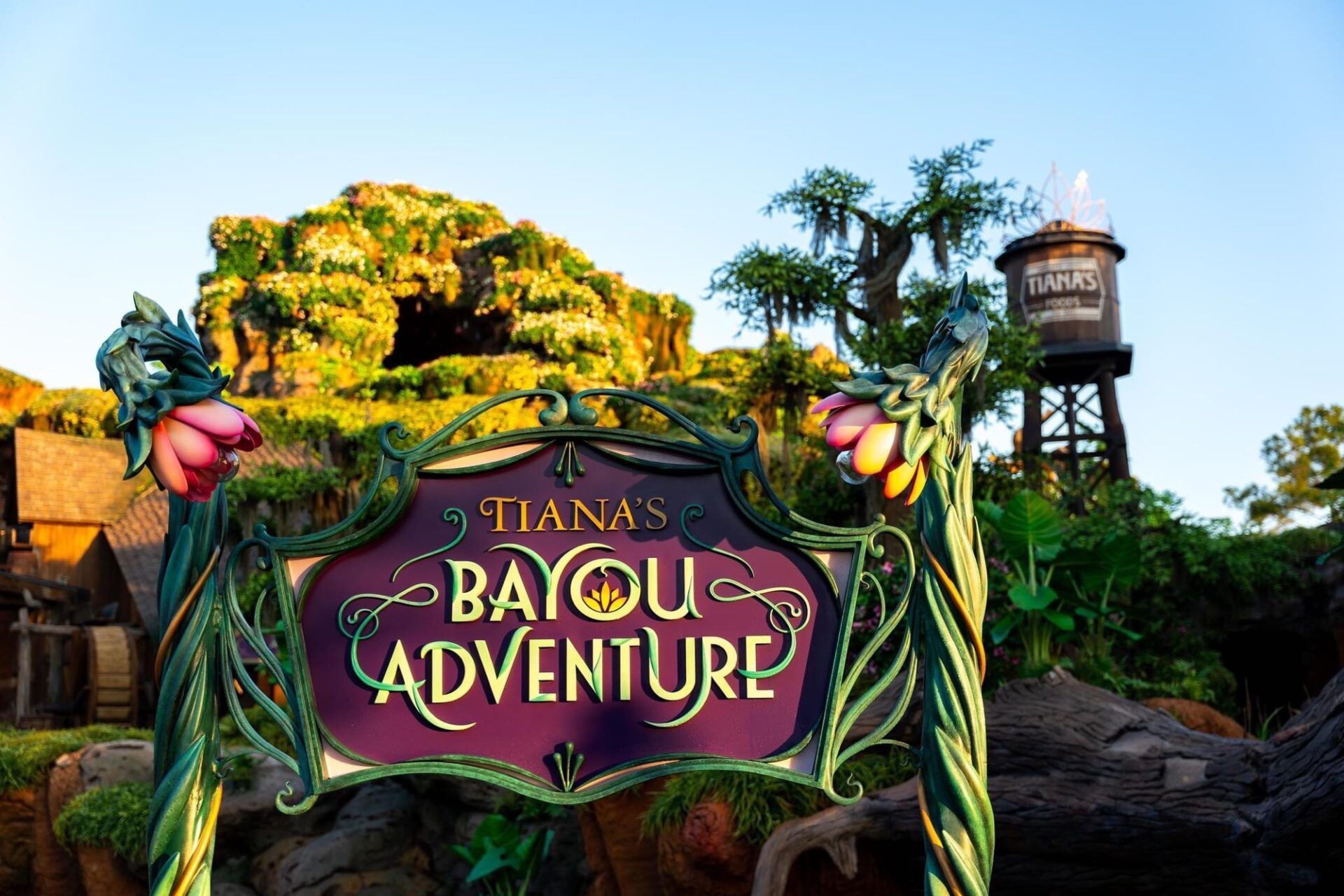 Sign Revealed and Walls Down at Tiana’s Bayou Adventure