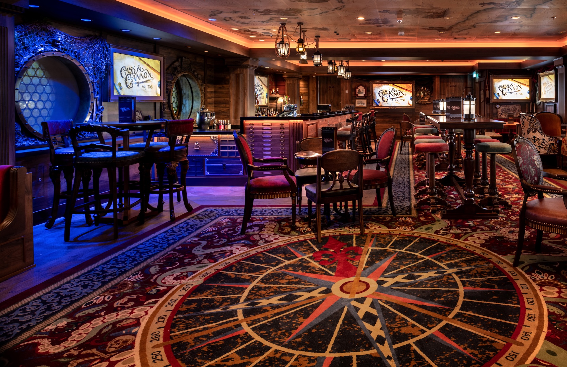 First Look: Cask & Cannon Pirate Lounge on the Disney Destiny